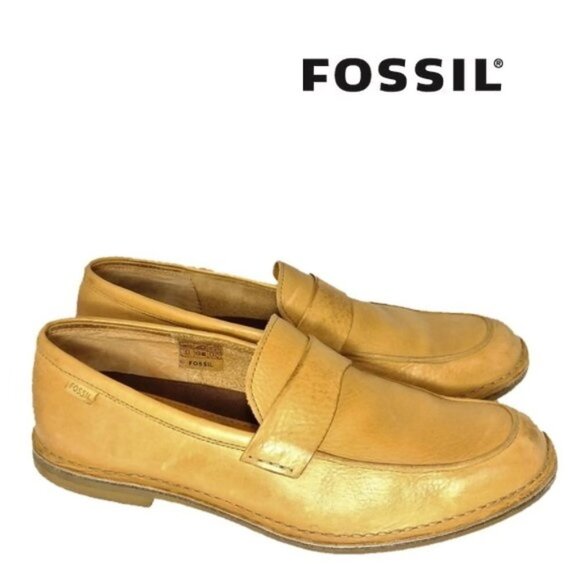 Fossil Mens Light Brown Loafer Sz 13